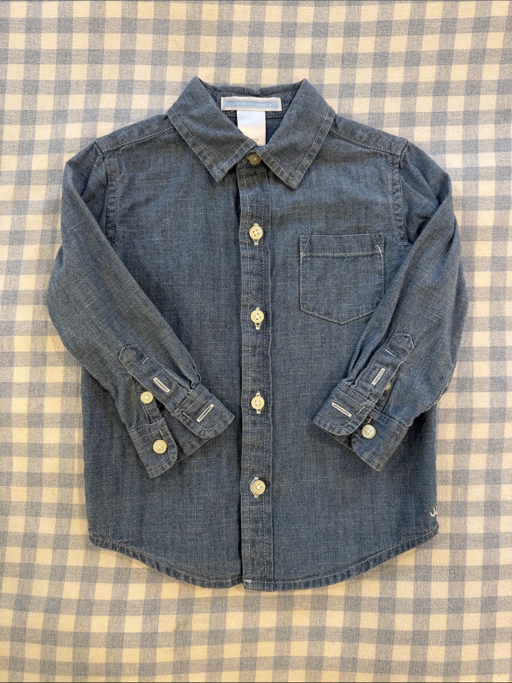 Janie and Jack Denim-Style Button-Down Shirt in Blue
